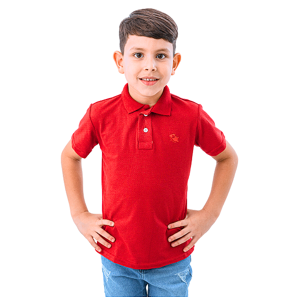 Camisa Polo Infantil Vermelha - DAZE MODAS