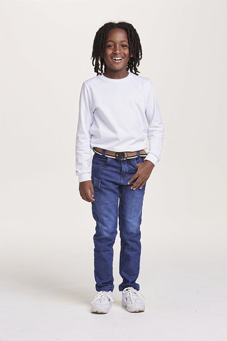 Calça Infantil Skinny Jeans Azul Escuro