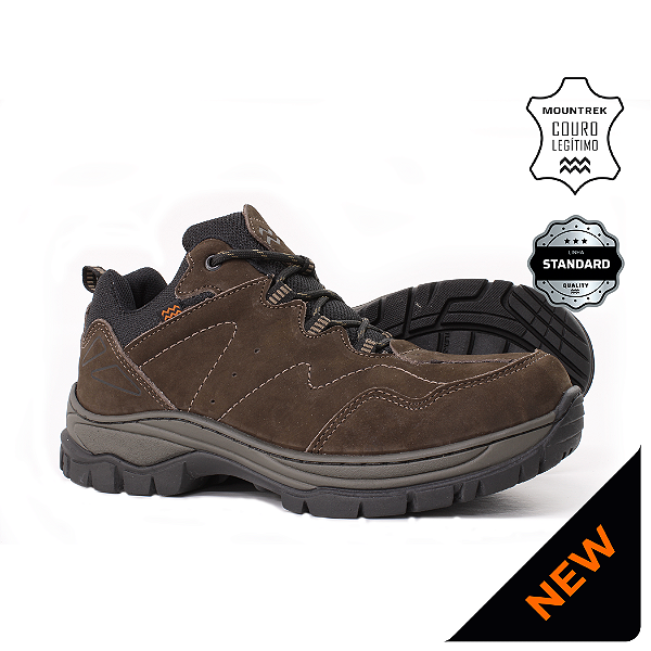 Tênis Adventure Mountrek 100% Couro ref 926N Cor CAFÉ
