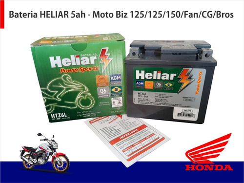 BATERIA CG/125/150/BIZ/BROS ES HELIAR HTZ-6L-UND