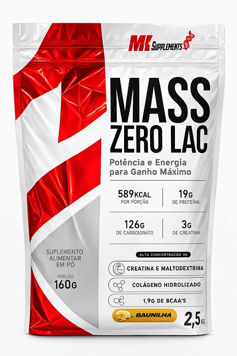 Hipercalórico 2,5kg Zero lactose - MK Suplementos