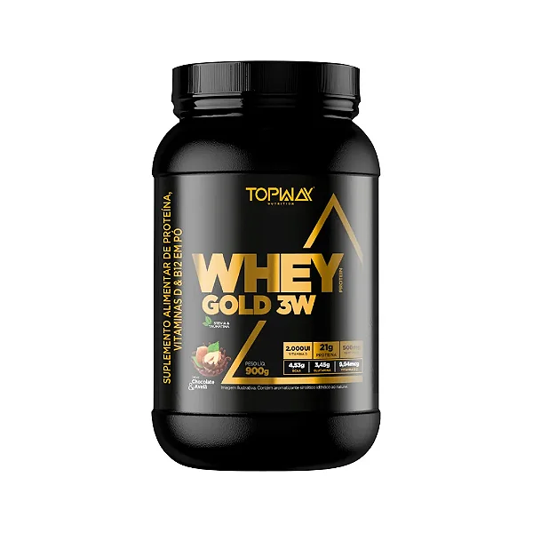 Whey 3w Gold 900g - Chocolate com avelã - Topway
