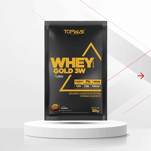 Monodose whey 3w Gold - Caixa com 10 unidades de 30g (R$10,90 a und) - TOPWAY