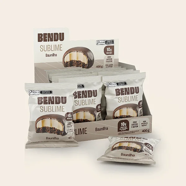 Sublime Alfajor proteico - Caixa com 10und de 40g cada (R$7,69 a unidade) - Bendu