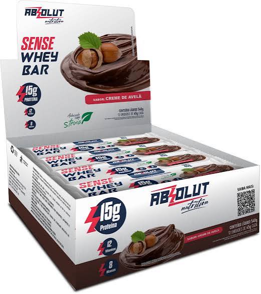 Barra de proteína Sense - Cx com 12 unidades de 45g cada (R$4,40 a und) - Absolut