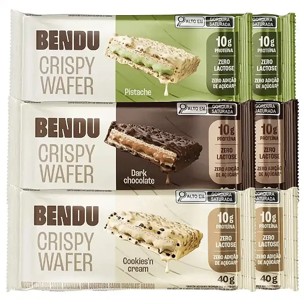 Crispy wafer - Caixa com 12 unidades (R$9,43 A und) - Bendu