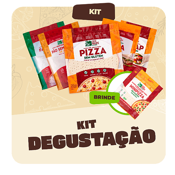 Kit degustação (1 produto de cada e brinde mini pizza)