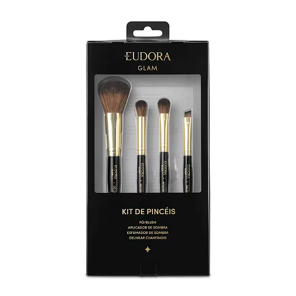 Kit Presente Pincéis Glam (4 itens)