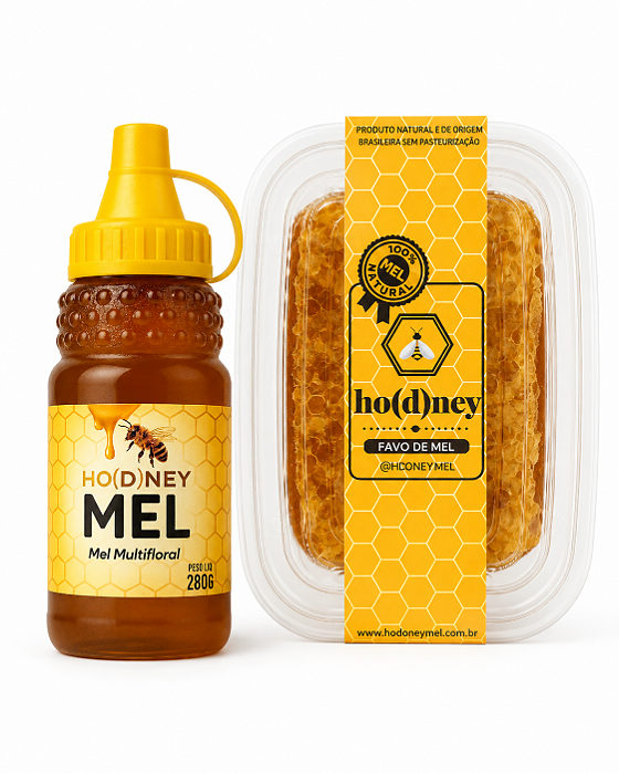 Kit Hodney Mel 280gr + Favo de Mel Hodney
