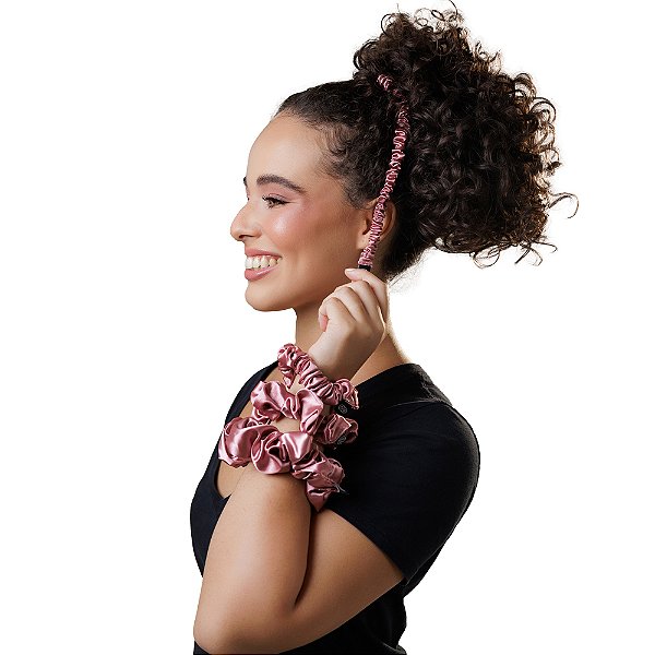Prendedores de Cetim Premium Antrifrizz - Rosé - Super Cacheada