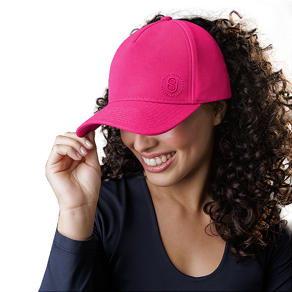 Boné Aberto com Revestimento Interno de Cetim Coleção Tropical Color - Pink - Super Cacheada