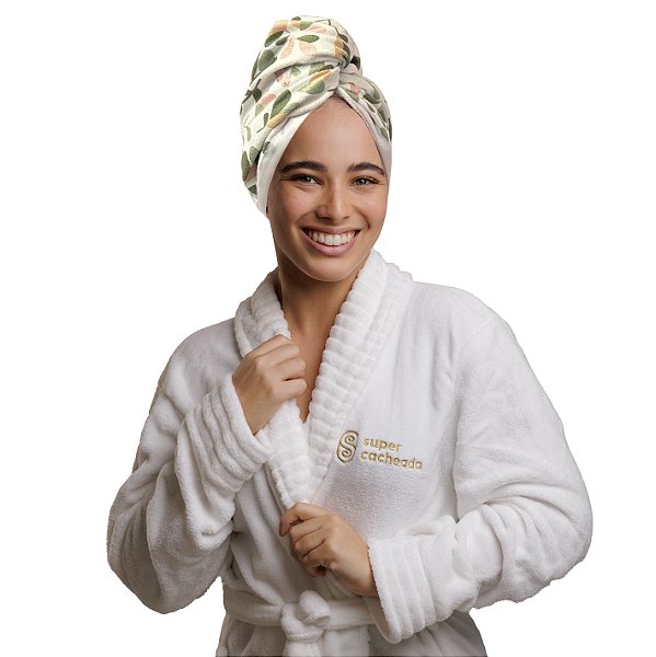 Toalha Turbante De Microfibra Antifrizz - CN - Felicidade - Super Cacheada