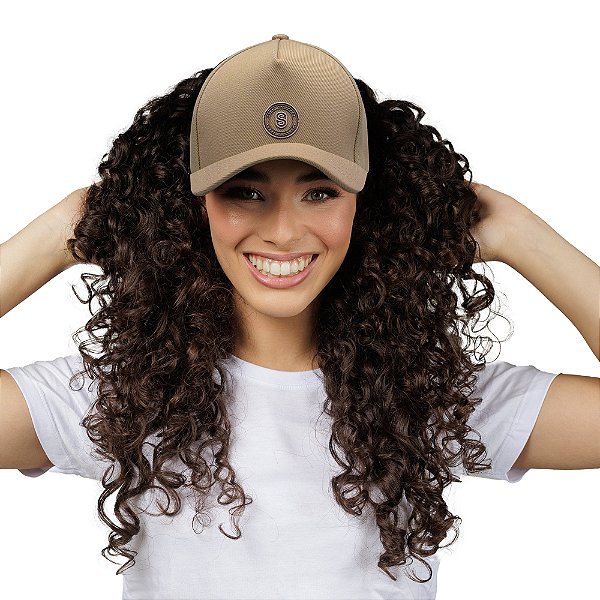 Boné Aberto com Revestimento Interno de Cetim - Ilha das Claras - Super Cacheada