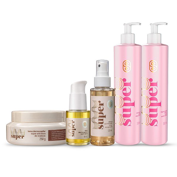 Kit Higienização + Trio de Tratamento Dermocapilar - Super Cacheada