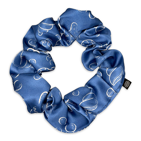 Xuxinha Bigger de Cetim Premium Antifrizz Pérolas do Mar - Azul - Super Cacheada