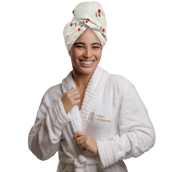 Toalha Turbante De Microfibra Antifrizz Cerejinha - Super Cacheada