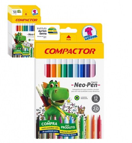 CANETINHA HIDROGRÁFICA 12 CORES NEOPEN GIGANTE