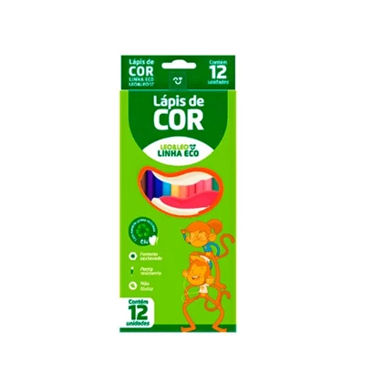 LÁPIS DE COR SEXTAVADO ECO 12 CORES LEONORA
