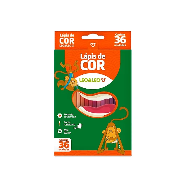 LAPIS 36 CORES RESINA SEXTAVADO FLEX LEOELEO