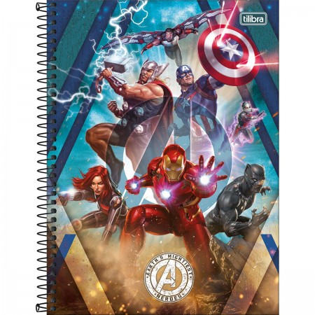 CADERNO ESPIRAL CONNECT AVENGERS 10 MATÉRIAS 160 FOLHAS