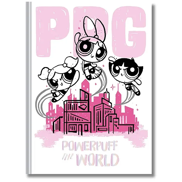 CADERNO BROCHURA COLEGIAL MENINAS SUPER PODEROSAS ANIMATIVA 160 FOLHAS