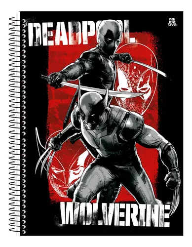 CADERNO ESPIRAL DEADPOOL 10 MATÉRIAS 160 FOLHAS ANIMATIVA