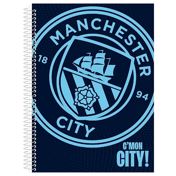 CADERNO ESPIRAL MANCHESTER CITY 10 MATÉRIAS 160 FOLHAS ANIMATIVA