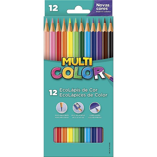 LÁPIS DE COR FABER MULTICOLOR 12 CORES