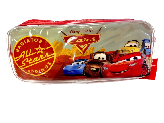 ESTOJO C/ ZÍPER CARROS TRANSPARENTE