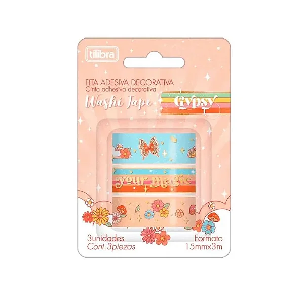 FITA ADESIVA WASHI TAPE GYPSY TILIBRA
