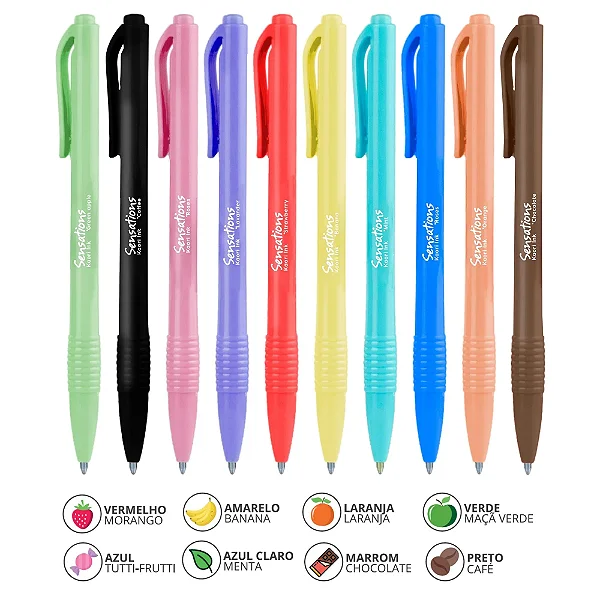 CANETA ESF. NEWPEN SENSATIONS PERFUMADA UN SORTIDO