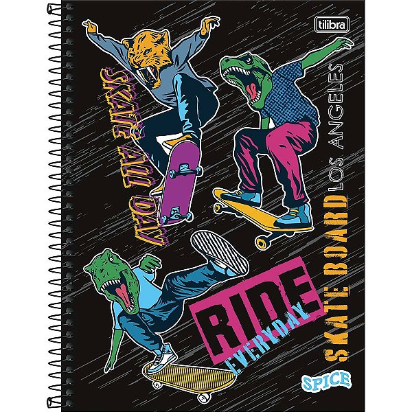 Caderno Espiral Capa Dura 10 Matérias Spice Masculino 160 Folhas - Sortido