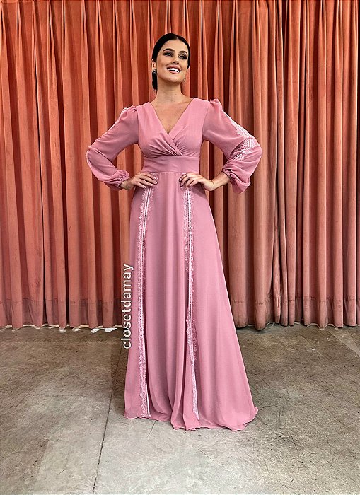 vestito rosa antico