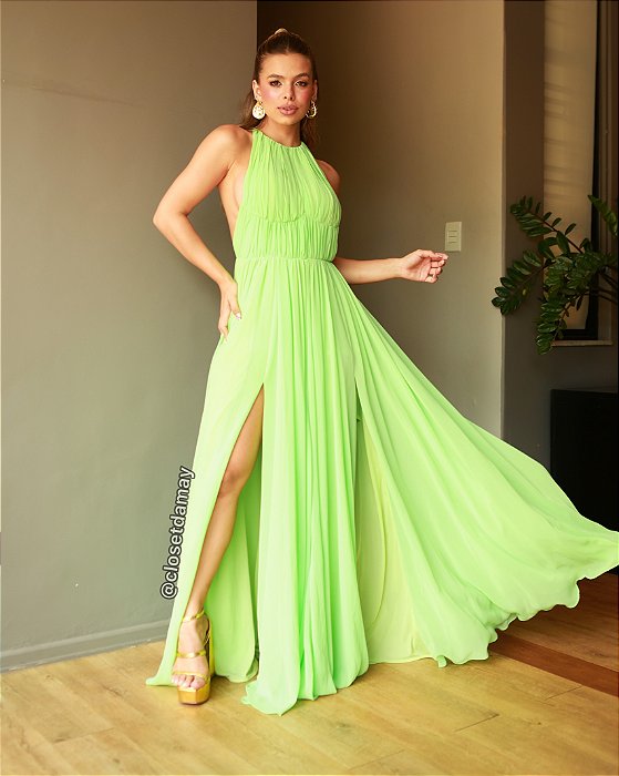 Vestido longo frente deals unica para casamento