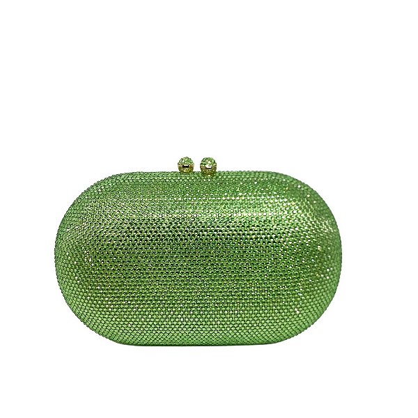 Bolsa Clutch em strass  - Verde