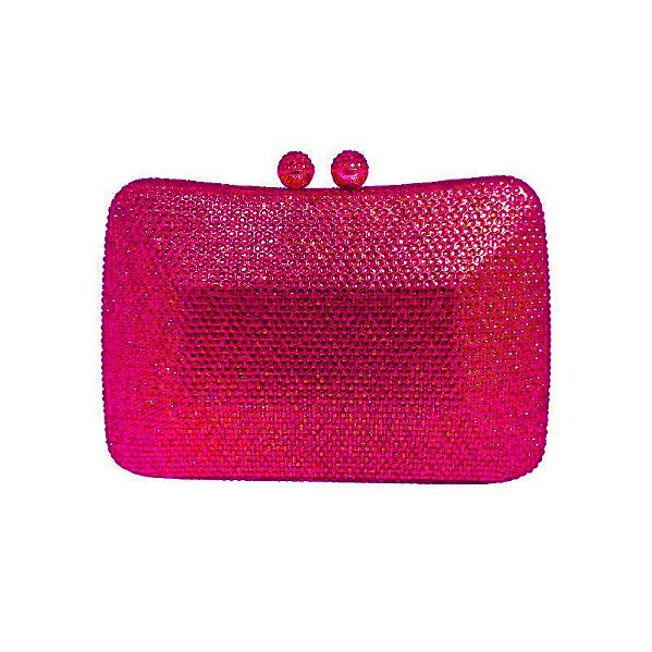 Bolsa clutch, com strass - Rosa Pink