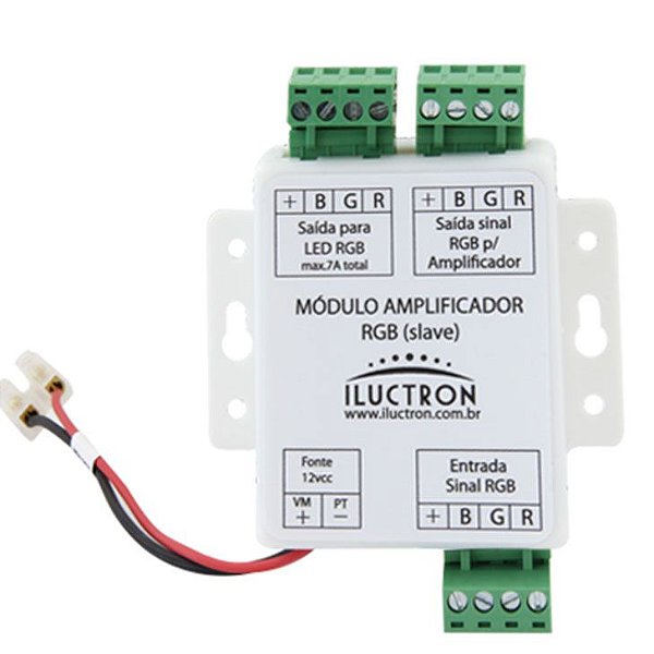 MÓDULO AMPLIFICADOR RGB - SLAVE  |  Para projetos acima de 4 luminárias ou 15 mts de fita |  12V