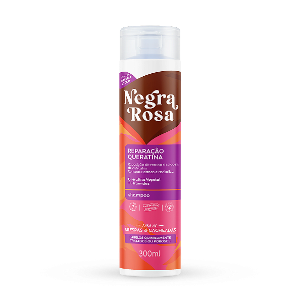 Shampoo Reparação Queratina 300ml - Negra Rosa