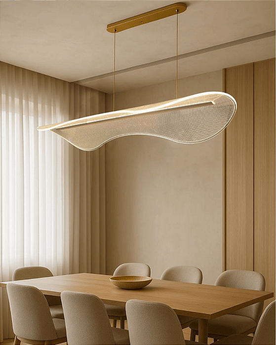 Lustre minimalista em acrílico 30w dourado luz 3/1