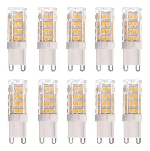 10 Lâmpada Led G9 Bipino 7w Branco Quente 110-220v Lustre
