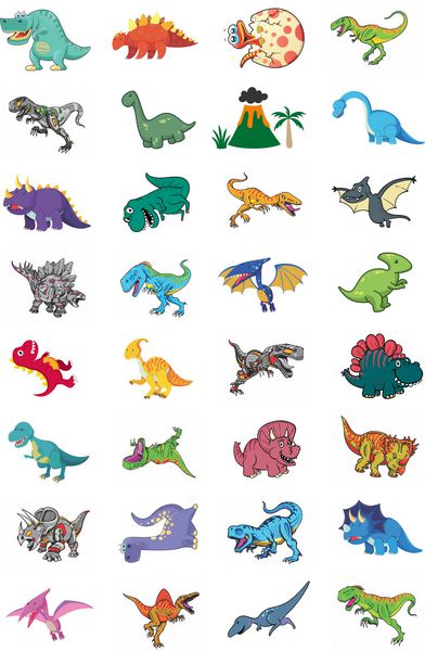 Tatuagem temporária infantil - Dinossauros (32 unidades)