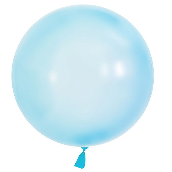 Balão Bubble 24" transparente colorido - Azul (60 cm - unidade)