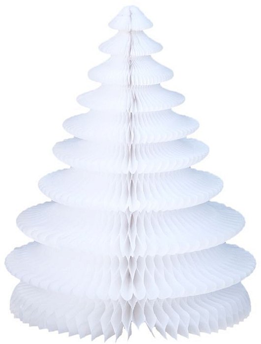 Colmeia de papel - Árvore de Natal branca (40 cm)