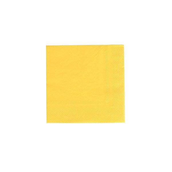 Guardanapo de papel coquetel - Amarelo (25 cm - 20 unidades)