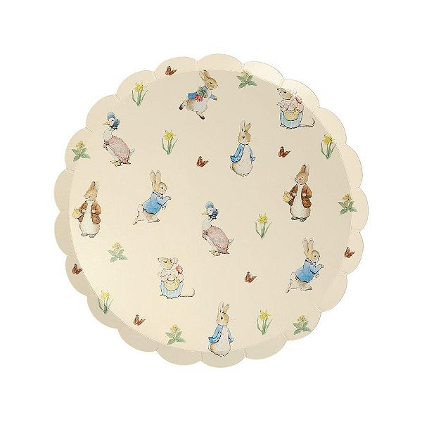 Prato de papel Meri Meri - Peter Rabbit™ & Amigos (12 unidades - 22 cm)