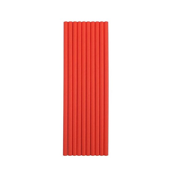 Canudo de papel liso - Vermelho (20 unidades)