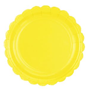 Prato de papel carrossel - Amarelo (23 cm - 10 unidades)