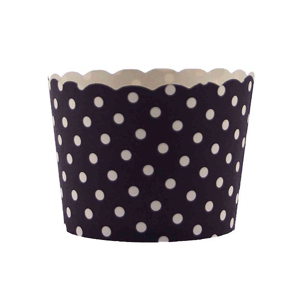 Formas de papel forneáveis para Cupcake - Bolinhas Preto e Branco (20 unidades)