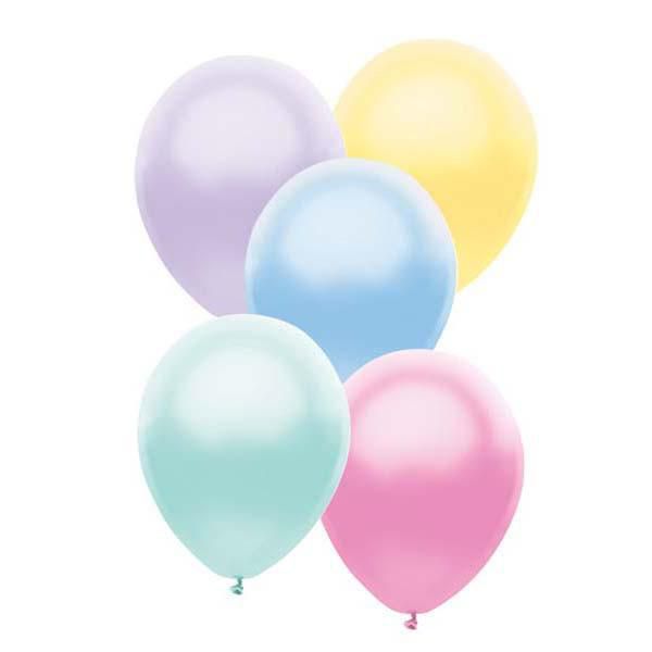 Balão látex Pastel Perolado 11" - 5 cores (5 unidades)