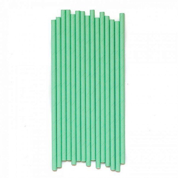 Canudo de papel liso - Verde menta (20 unidades)
